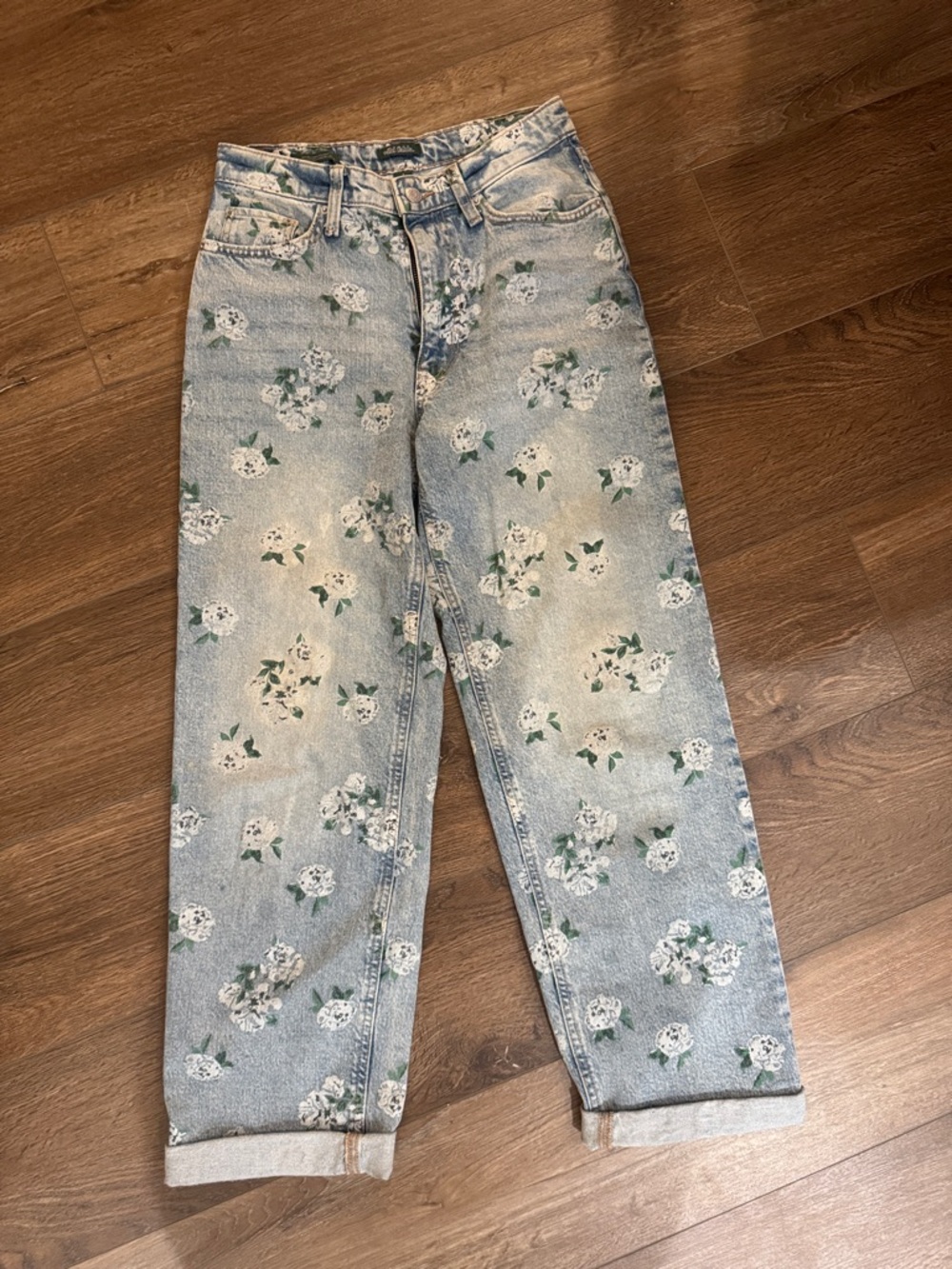 wild fable Light Blue Floral Boyfriend Jeans